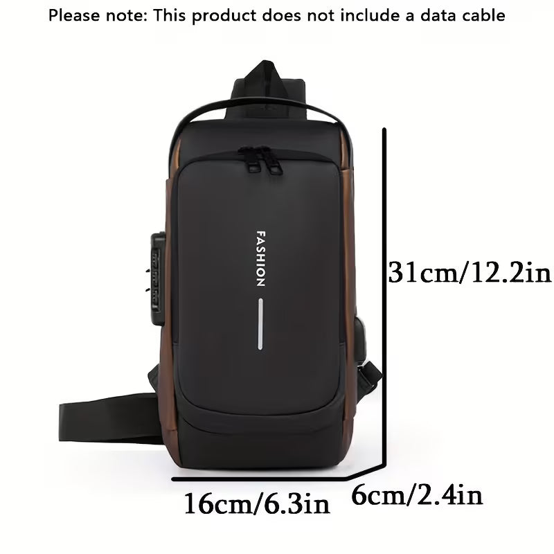 Anti-Theft Password Lock Men'S Crossbody Bag