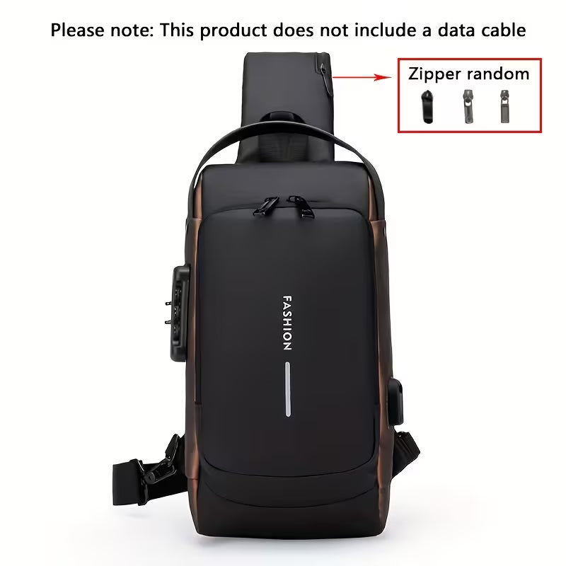 Anti-Theft Password Lock Men'S Crossbody Bag