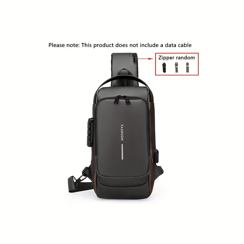 Anti-Theft Password Lock Men'S Crossbody Bag