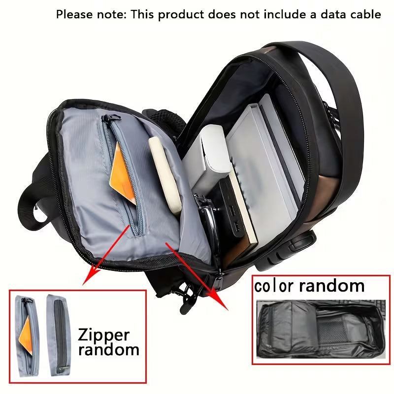 Anti-Theft Password Lock Men'S Crossbody Bag