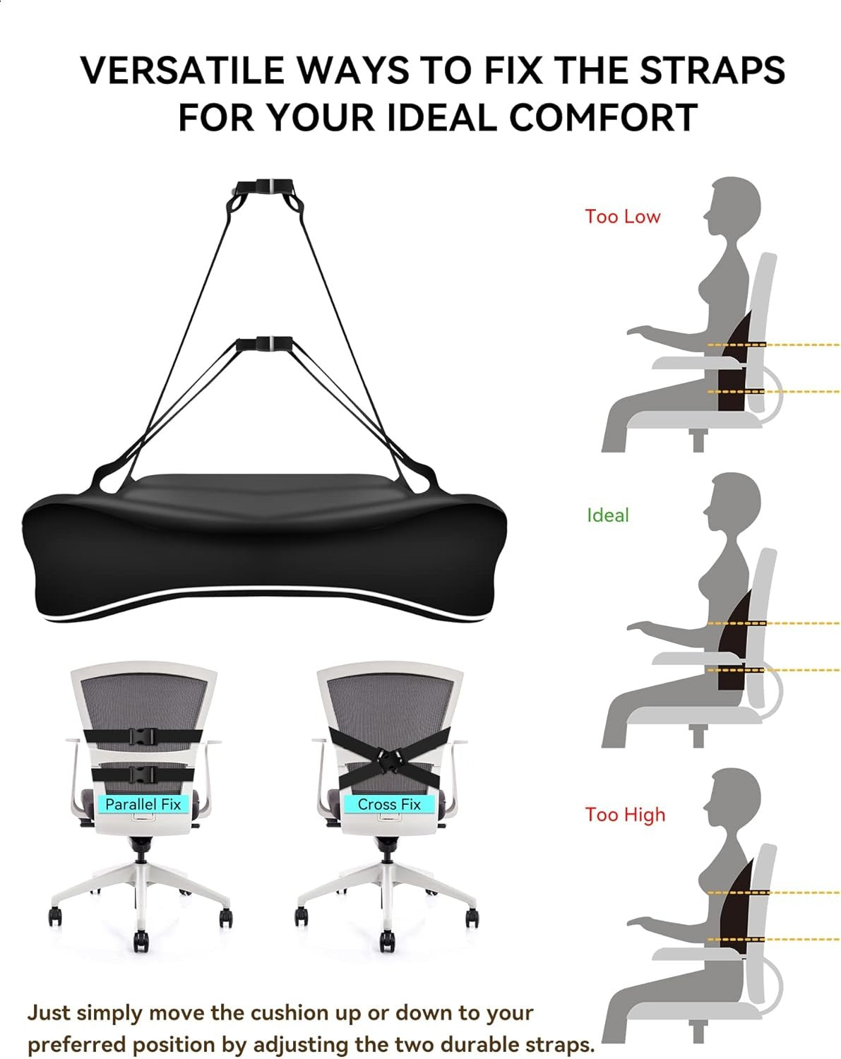 TRAVEL EASE Ergonomic Lumbar Support Cushion